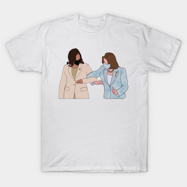 VP Harris and Speaker Pelosi Elbow Bump T-Shirt by GrellenDraws